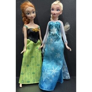 Disney Frozen Anna & Elsa Dolls 12" Fashion Princess Sisters Lot‎ with Dresses
